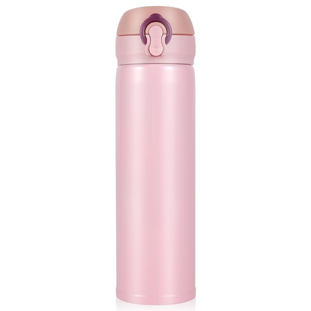 Taza De Café De Viaje Con Tapa Taza Aislada Al Vacío De Doble Pared Vaso De Café Aislado De Acero Inoxidable Para Bebidas Frías Y Calientes Botellas De Agua De 400 Ml (Rosa) Muyoka Hogar