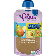 Plum Organics Stage 2 Organic Baby Food, Pear, Blueberry, Avocado, and Granola, 3.5 oz Pouch