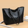 thumbnail image 4 of Bolso de mano de piel sintética suave para mujer, negro, 4 of 5