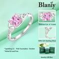 thumbnail image 6 of Blaniy Infinity Trinity Irish Celtic Knot Ring for Women 925 Sterling Silver Statement Ring Princess Cut Pink Tourmaline Ring October Birthstone Jewelry Gifts for Her Size 10, 6 of 6