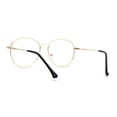 thumbnail image 2 of 90s Large Round Optical Quality Metal Rim Blue Light Flitering Computer Glasses Yellow Gold Black, 2 of 4