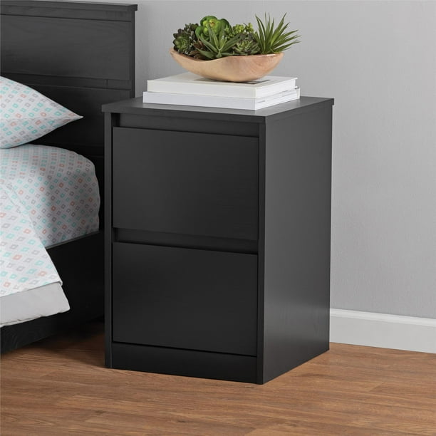 Mainstays Westlake Nightstand Black Oak Walmart Com Walmart Com