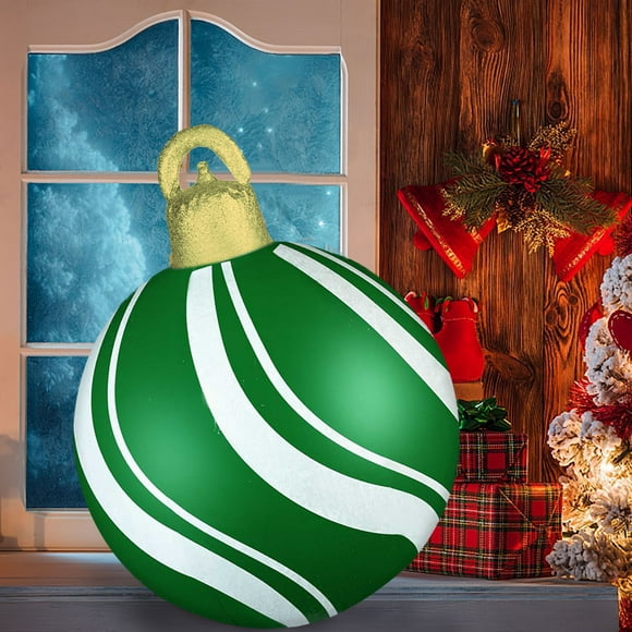 Adornos navideños, adornos navideños, regalos navideños. Bola navideña inflable de 60 cm para exteriores. Bola navideña inflable de PVC. Adornos para árboles de Navidad.