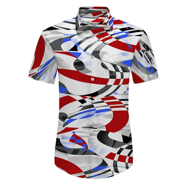 Camisas Hawaianas Para Hombre Camisas estampadas para hombre, camisas de playa con botones de manga corta para hombre (Hot Pink, 3XL)