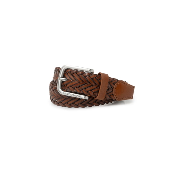 U.S. Polo Assn. Boys Braided Belt, Cognac, Size S-L