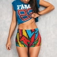 thumbnail image 3 of Balery Colorful Arrow Graffiti Pattern Pantalones cortos de entrenamiento estampados para mujer, sin costuras, ajustados, para gimnasio, yoga, correr, deportes, ejercicio activo, fitness.-Small, 3 of 8