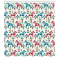 thumbnail image 3 of Ambesonne Horses Shower Curtain, Dalecarlian Motif Floral, 69"Wx84"L, Multicolor, 3 of 3