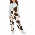 thumbnail image 6 of Generic Teen Girl Cow Overalls Adjustable Straps Wide Leg Casual Jumpsuit Onesie, 6 of 8