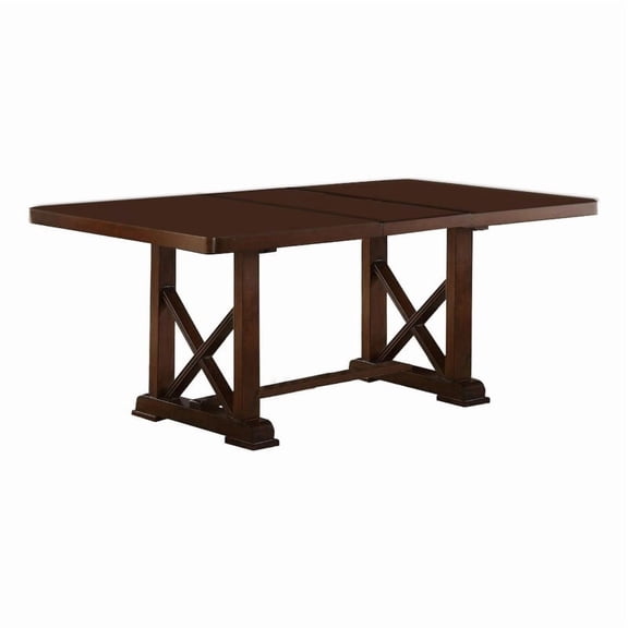 Benjara Rectangular Wooden Dining Table- Brown