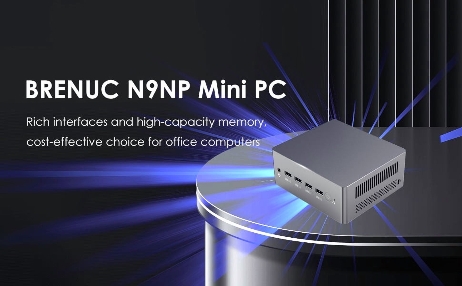 N9NP Mini PC, Intel Core i3-N305 (up to 3.8GHz), 16GB DDR4 RAM 512GB M.2 SSD, Intel UHD Graphics, Support Triple Display/2 x 2.5GbE I226-V/6 x USB Ports/WiFi 6/BT 5.2