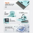 thumbnail image 6 of Heat Press Machine 15x15 in 5 in 1 with 30oz Tumbler Press T-Shirts Green, 6 of 7