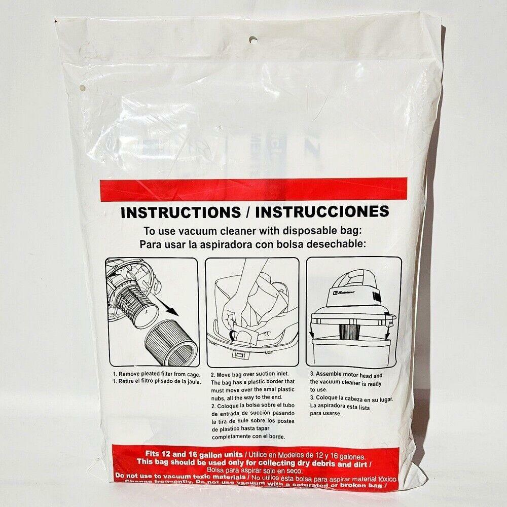 KOBLENZ Wet-Dry Vac Microfiltration Dust Bag, HEPA Quailty, Fits