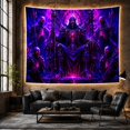 thumbnail image 6 of Skeletal Figure Seated with Upon Elaborate Throne Main, Spooky Gothic for Gothic Decor Fans, Dark Art Decor, Halloween Gift, Tapestry Wall Hanging for Bedroom and Dorm, 6 of 7