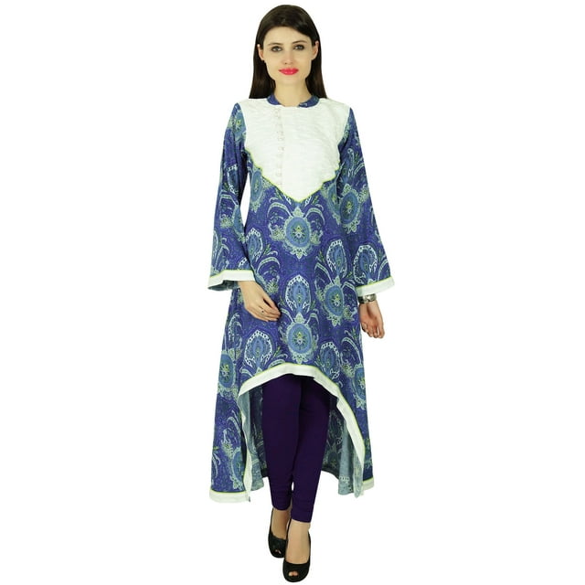 Phagun Kurta Femme Ethnique Designer Damassé Rayonne Kurti Décontractée Tunique Robe
