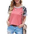 thumbnail image 1 of Blusa casual de verano con cuello redondo y manga corta para mujer, 1 of 6