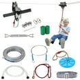 thumbnail image 1 of VEVOR Zip Line Adventure Set, 100 ft Length for Children and Adults, Supports Up to 500 lbs, Fast Installation for Backyard Fun, Includes Durable Stainless Steel Cable, Spring Brake, Safety Gear, 1 of 9