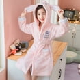 thumbnail image 6 of MXIEZI Kids Girls Fleece Hooded Bathrobe Soft Cozy Long Robes Warm Long-Length Pajamas with Hoods S-2XL, 6 of 8