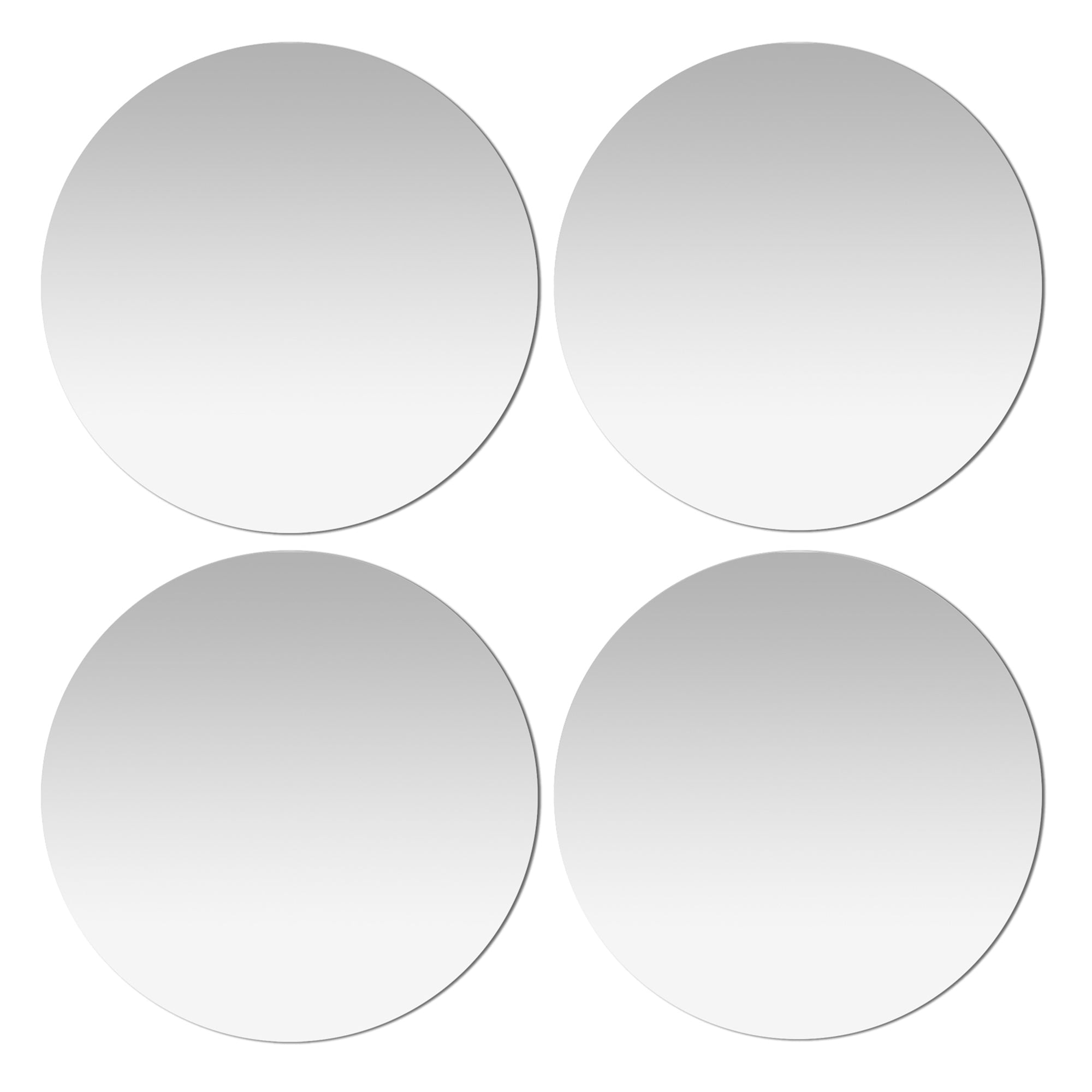 Americanflat 4pcs Set Adhesive Mirror Tiles - Exclamation Rectangular Design - Peel and Stick Mirrors for Wall - Frameless Real Glass Mirror