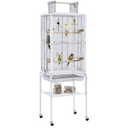 Easyfashion Transparent Bird Cage with Open Top, White