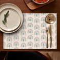 thumbnail image 5 of Beige Boho Bohemia Rainbows Hearts Pattern Summer Placemats Table Placemats Set Of 4-Linen Kitchen Washable Placemats Table Mats 11.8"x17.7"Non-Slip Heat Resistant, 5 of 6