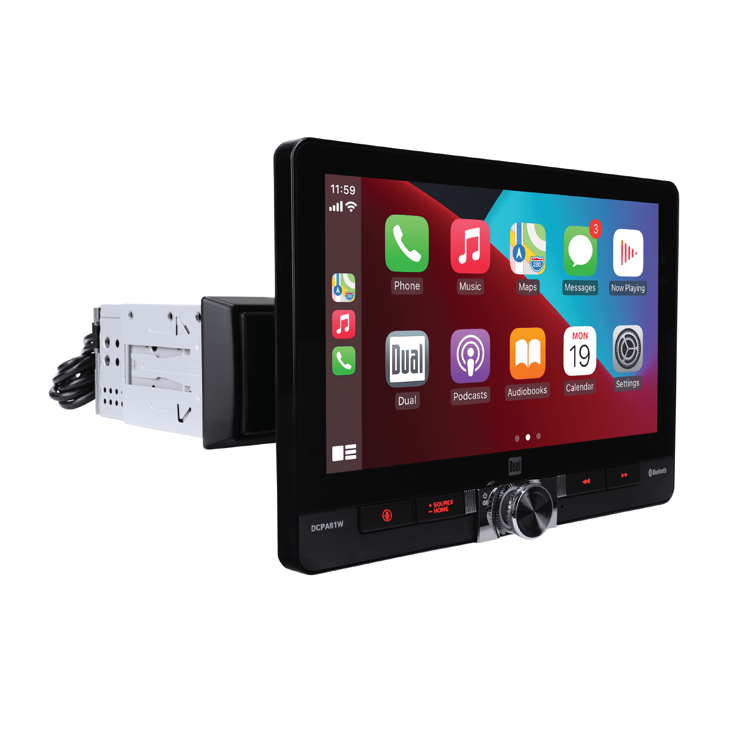 Dual Electronics DCPA81W 8" Single/Double DIN Car Stereo, Wireless Apple CarPlay Android Auto