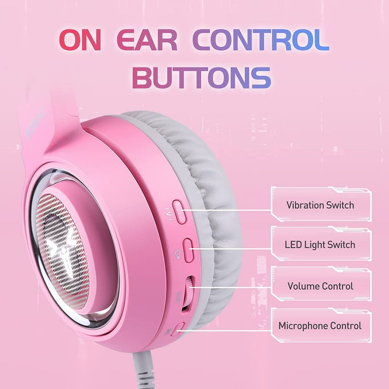 SOMIC G951 Over-Ear Gaming Headset, Pink - Walmart.com SOMIC G951 Over-Ear Gaming Headset, Pink - Walmart.com