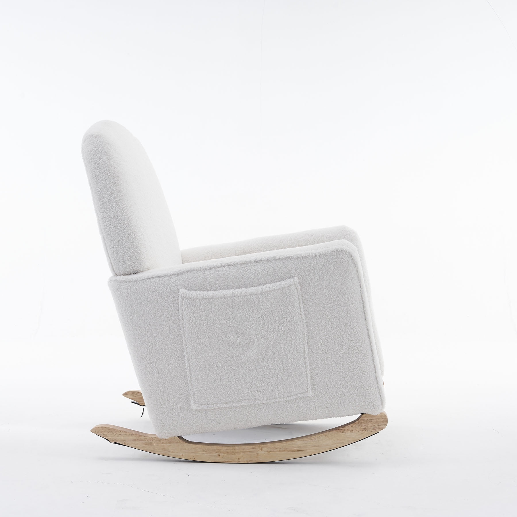 Cotton Linen Fabric Nursery Rocking Chair With Adjustable Footrest