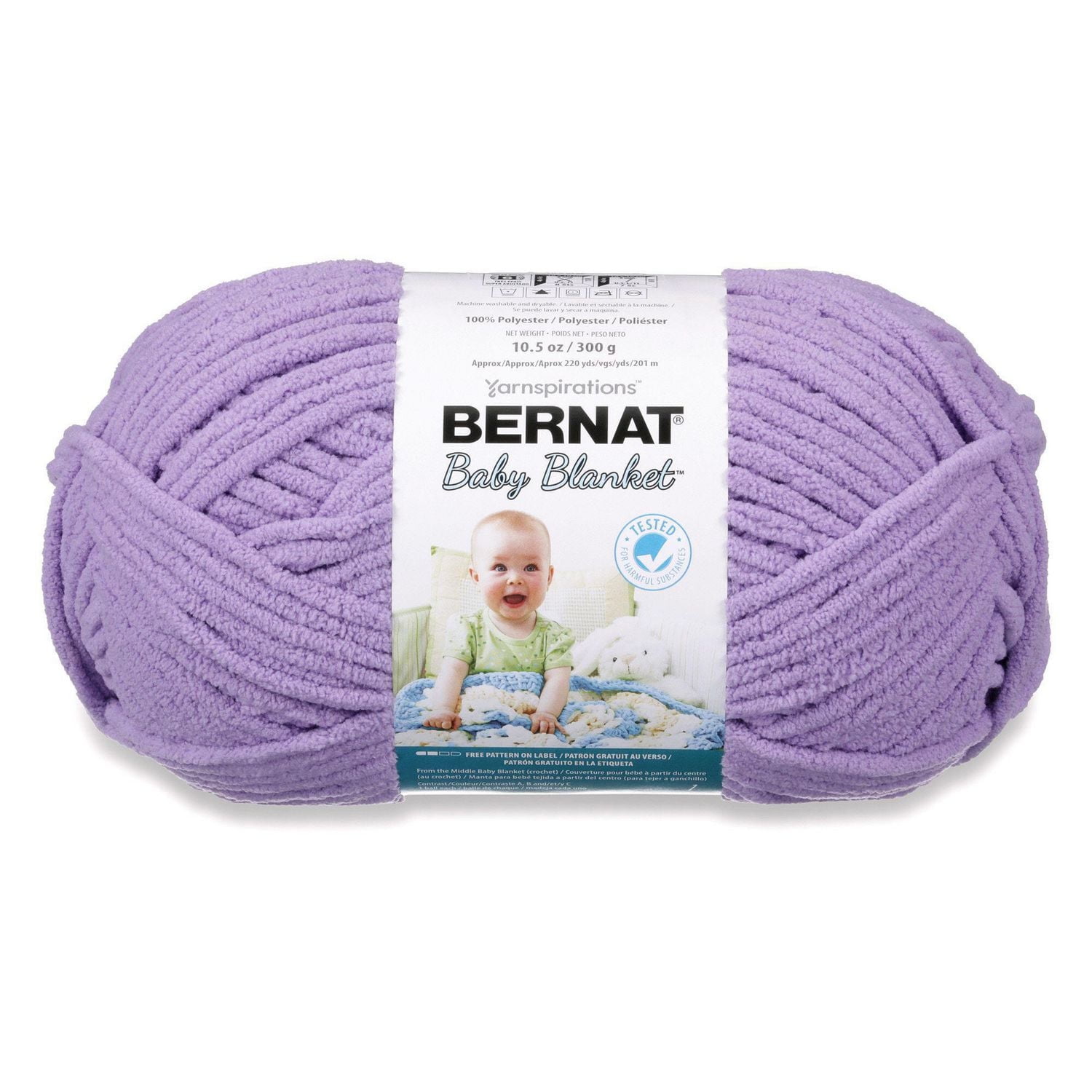 Bernat® Baby Blanket™ Yarn, Polyester #6 Super Bulky, 10.5oz/300g, 220 Yards, Soft