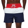 thumbnail image 1 of Xishao Traje de Baño Hombre Estampado Bañador Corto para Playa Natación Piscina Secado Rápido con Forro de Mallas Rojo+blanco+azul M Rojo+blanco+azul M Xishao ropa, 1 of 2