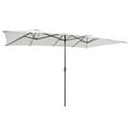 thumbnail image 2 of Gymax 15FT Double-Sided Market Umbrella Large Crank Handle Vented Twin Patio Beige, 2 of 6