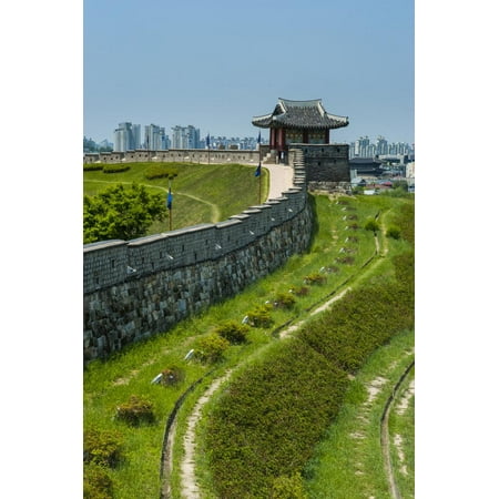 Huge Stone Walls around the UNESCO World Heritage Site the Fortress of Suwon, South Korea Print Wall Art By Michael
