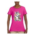 thumbnail image 2 of Wild Bobby, Awesome Dabbing Dab Rainbow Unicorn Fantasy, Streetwear, Womens Graphic Tees, Fuschia, Medium, 2 of 3