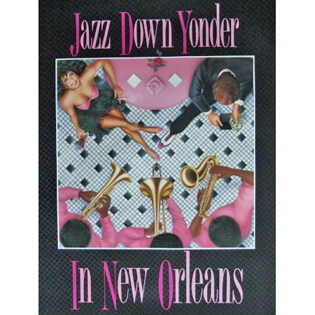 Andrea Mistretta Famous Mardi Gras Art Print 1989 Jazz Down Yonder, World Famous Artist Andrea Mistretta- By New