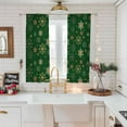 thumbnail image 5 of Christmas Snowflakes Sheer Curtains 72 Inches Long, Winter Xmas Geometric Green Light Filtering Window Curtains for Living Room/Bedroom, Rod Pocket Voile Sheer Curtain Drapes, 52"W x 72"L, 2 Panels, 5 of 9