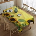 thumbnail image 2 of Vintage Rectangle Tablecloth 60x84 Inch, SunFlowers Boho Water Resistant Vinyl Washable Seasonal Table Cover for Thanksgiving Christmas Holiday Party Picnic Dinner Decor, 2 of 5