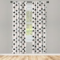 thumbnail image 3 of Ambesonne Cactus Curtains, Foliage Silhouettes, Pair of 28"x84", Pale Coral Black White, 3 of 5