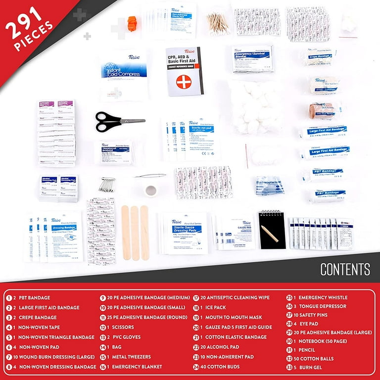 First Aid Kit – 291 Pieces of First Aid Supplies | Hospital Grade Medical  Supplies for Emergency and Survival Situations | Ideal for Car, Trucks