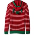 thumbnail image 2 of The Ugly Sweater Co. Interactive Ugly Christmas Sweaters for Holiday Fun Tacky Unisex Design, Perfect Snug Fit Breathable (Cayenne Elf Hoodie With Ears, Large), 2 of 4