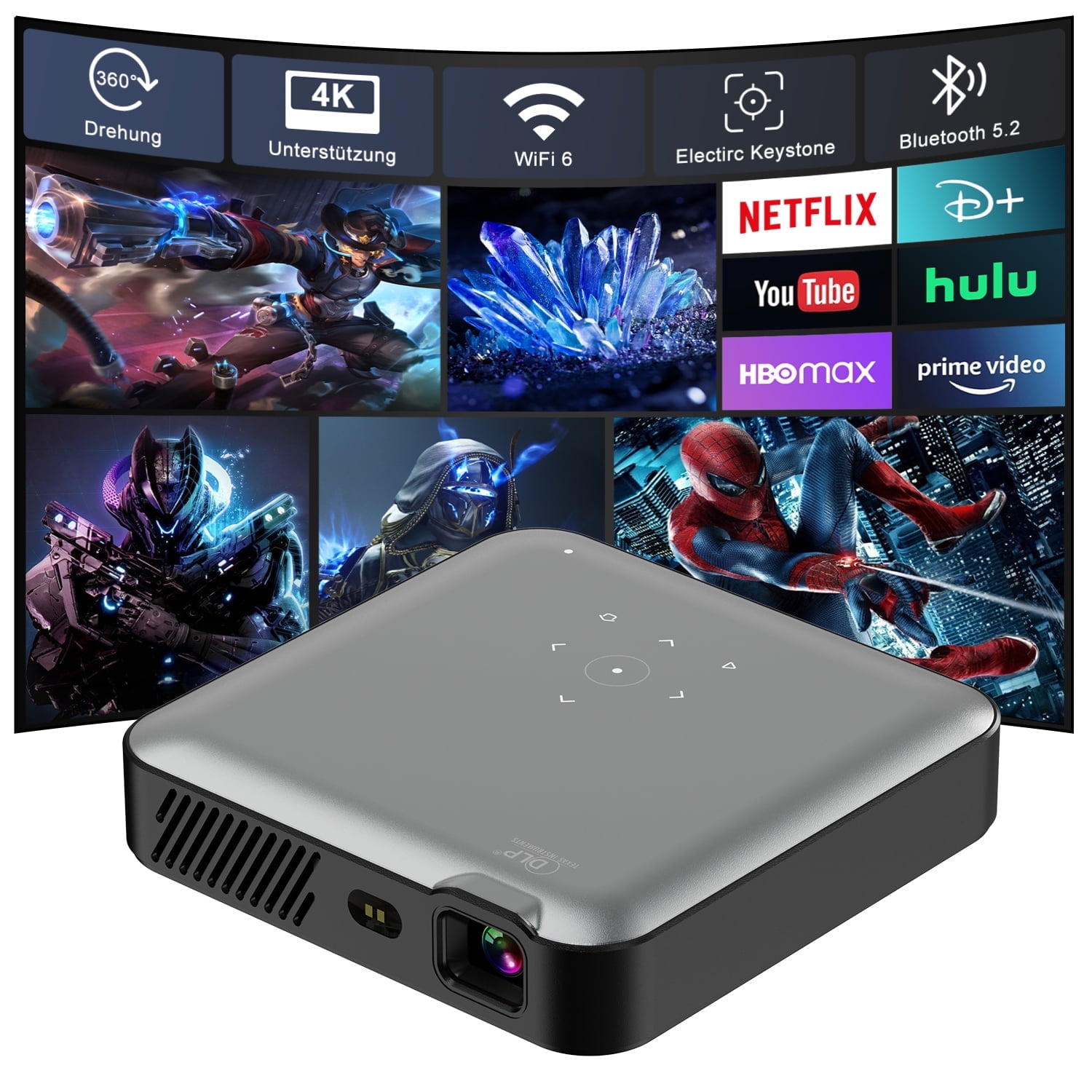 XGIMI Elfin Flip Portable Projector, 1080P FHD, DLP