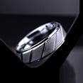 thumbnail image 4 of Men Fashion Matte Geometric Band Finger Ring Wedding Engagement Jewelry Gift, 4 of 8
