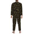 thumbnail image 7 of Salouo Gold Pinecone Merry Christmas Print Button-Front Long Sleeve Pajama Set for Men, Soft 2Pjs Men's Long Sleeve Sleepwear -Large, 7 of 7