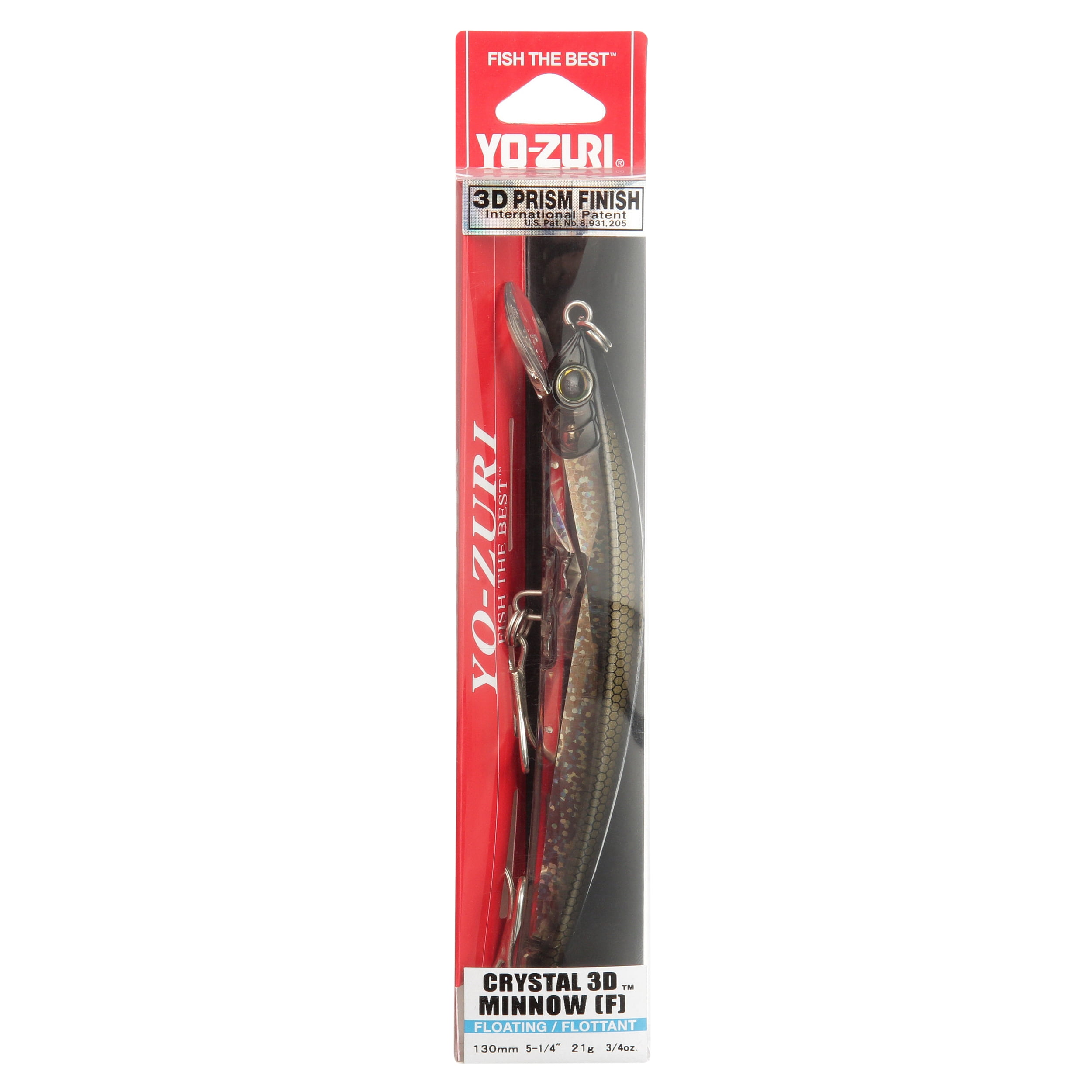 Yo-Zuri Crystal 3D Minnow 5-1/4" Hard Bait Fishing Lure, Bronze