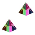 thumbnail image 3 of Billuyoard Cubo colorido decoración de escritorio juguete a presión multicolor dulce regalo entretenimiento mano de obra fina cubos de vidrio 5 cm, pirámide 2piezas, 3 of 6