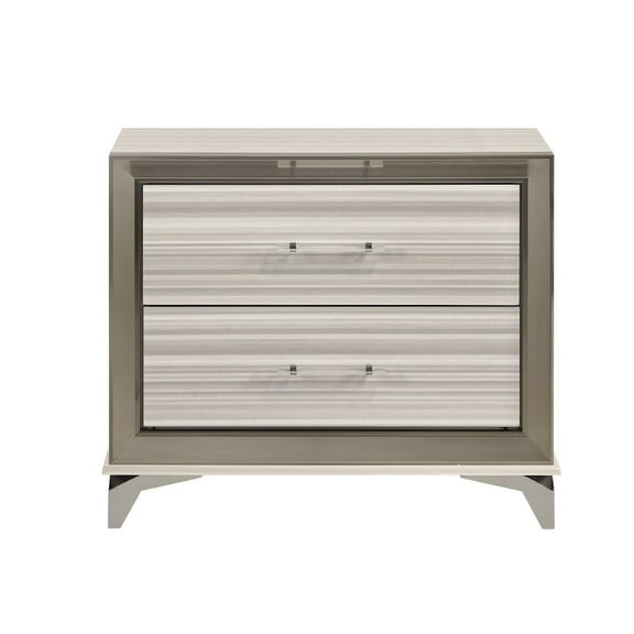Global Furniture USA Zambrano Modern White Zebra Nightstand