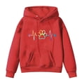 thumbnail image 3 of Jinhomg Valentine's Day Pullover Sweatshirts Heart Print Sweater Tops Long Sleeve Fashion Hoodie Shirts Teen Girls Sweatshirt Red 13 Years, 3 of 4
