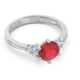 thumbnail image 3 of Diamond-Capitals 2.15 Carat Sparkle Round Cut Red Ruby & Aquamarine Gemstone Bridal Ring for Women 14K White Gold Size 6, 3 of 7