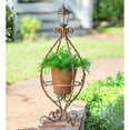 thumbnail image 2 of Evergreen Antiqued Wrought Iron Plant Stand with Solar Light, 2 of 4