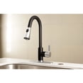 thumbnail image 2 of Kingston Brass LS8727CTL Continental Single-Handle Pull-Down Kitchen Faucet in Matte Black/Polished Chrome, 2 of 8