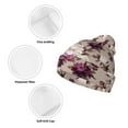 thumbnail image 3 of Yiaed Rose Flowers Print Winter Beanie for Men Women, Fleece Lined Beanie Soft Warm Knit Hat Ski Stocking Cuffed Ca, 3 of 6