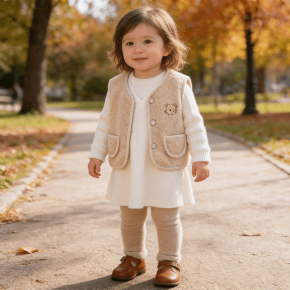 Hotiary 0-3T Baby Girls Boys Fall Winter Fleece Vest Fuzzy Fall Winter Warm Waistcoat Sleeveless Jacket With Pockets